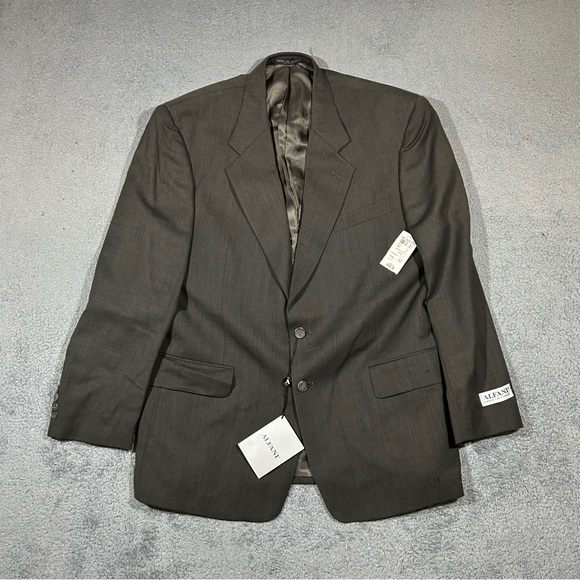 NWT Vintage Alfani Sports Coat Olive Brown Men’s Size 44R 100% Wool Dead Stock